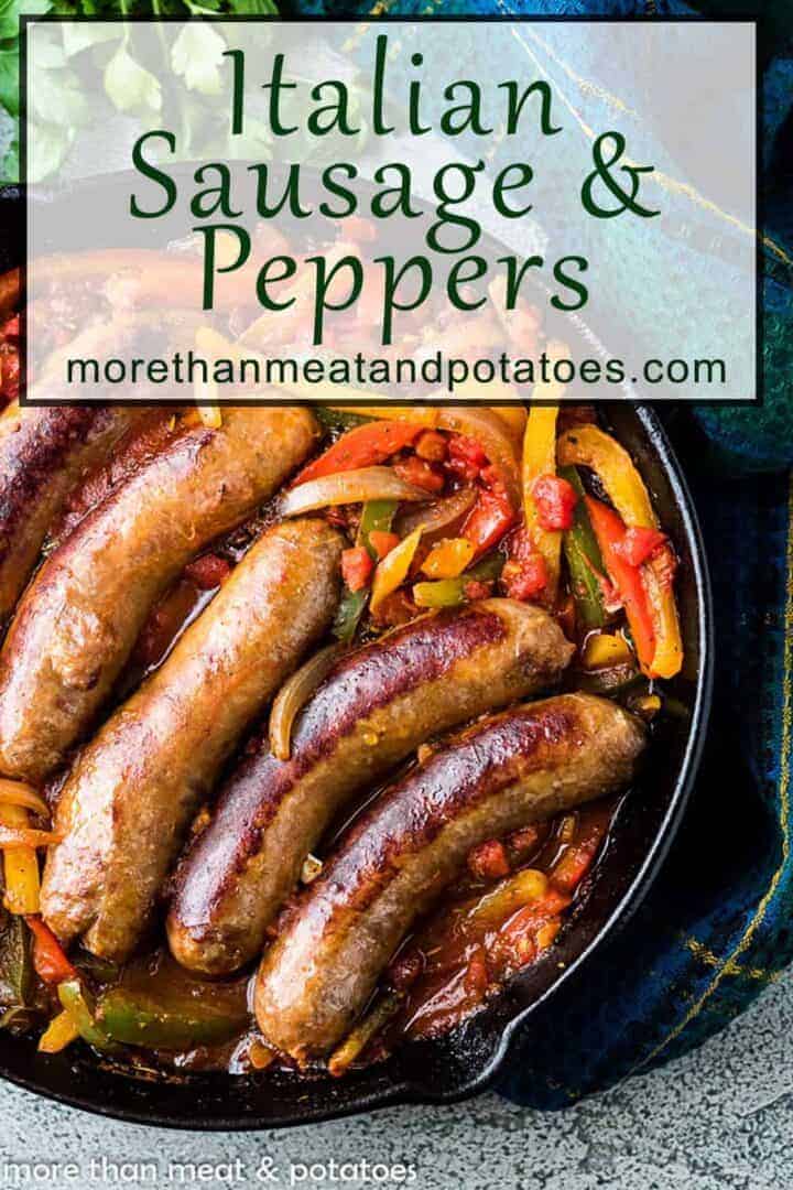 Easy Outdoor Cast Iron Sausage and Peppers Skillet - Beyond The Tent