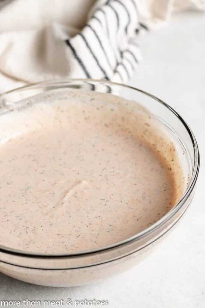 The ingredients combined into a creamy dressing.