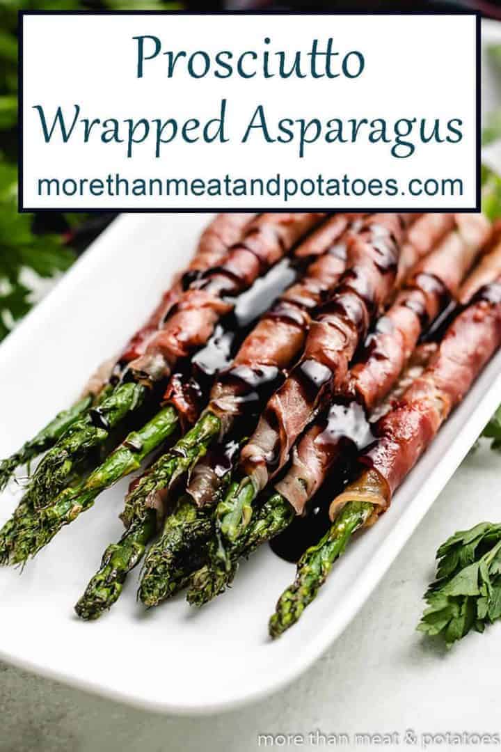 The finished grilled asparagus on a plate.