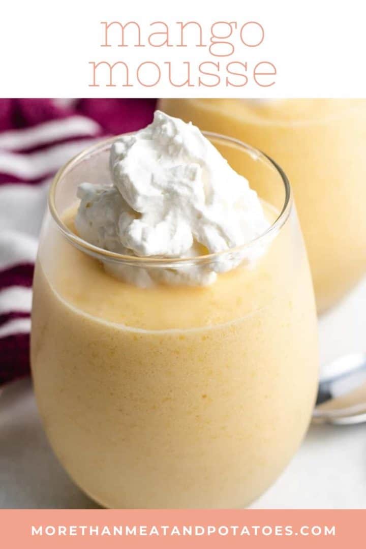 Mango mousse served with homemade whipped cream.