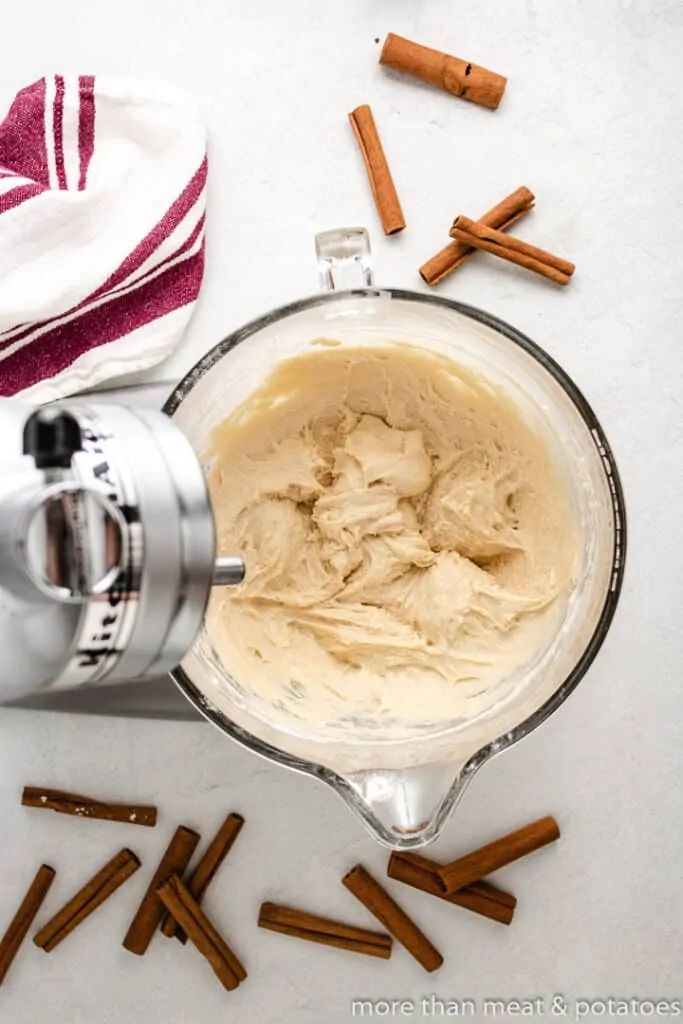 The flour and egg mixture combined into a dough.