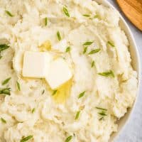 Top-down view of butter melting on the taters.