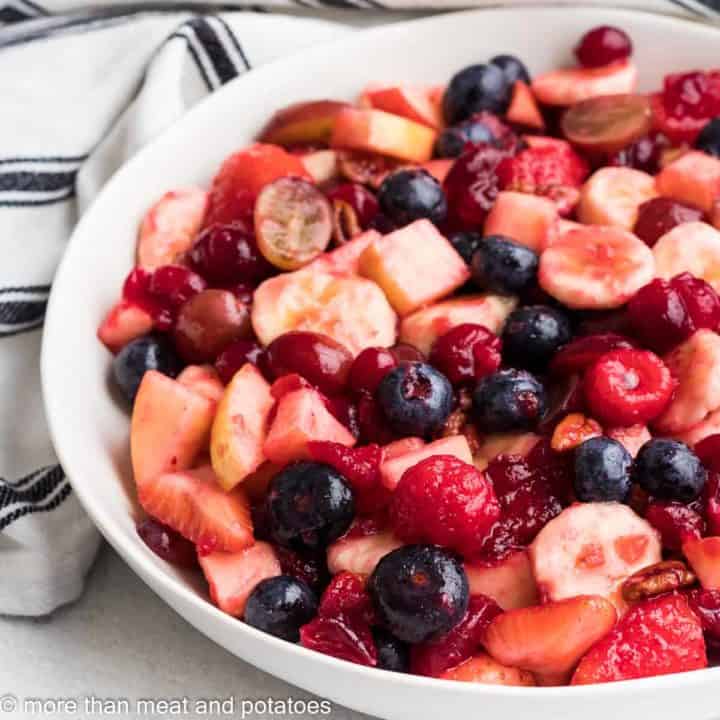 The cranberry fruit salad in a large bowl.