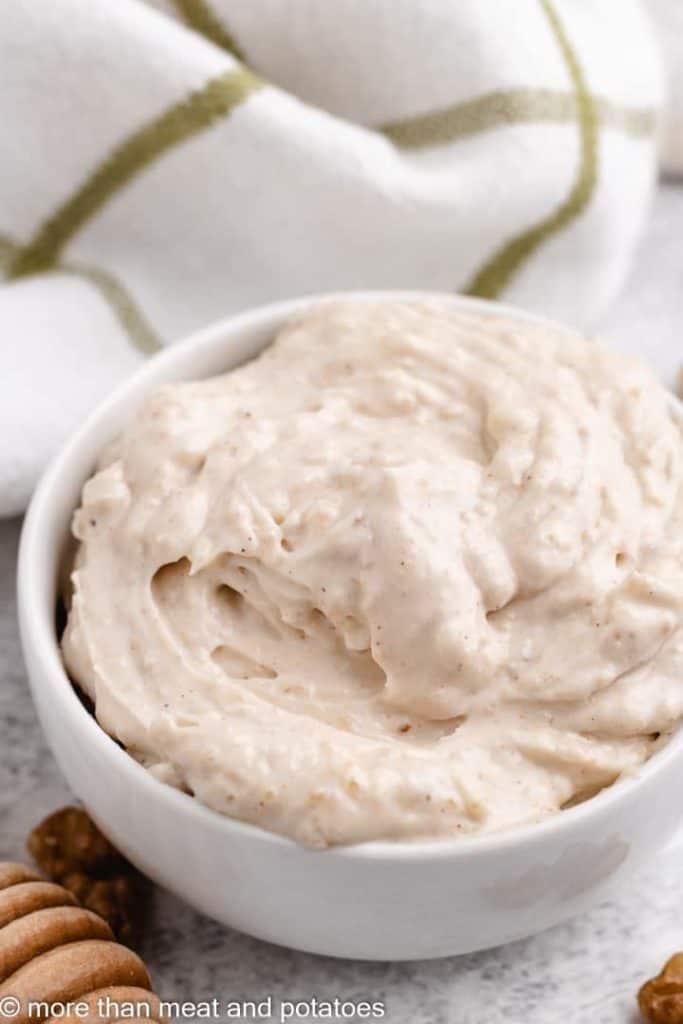 A cream cheese spread served in a bowl.