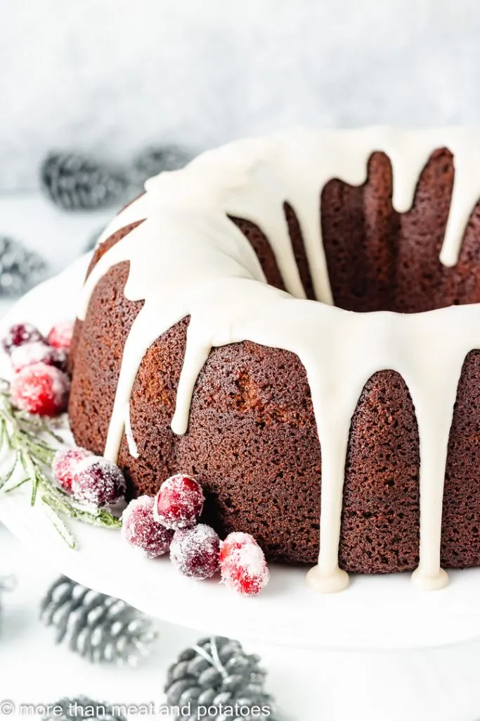 Christmas themed bundt cake.