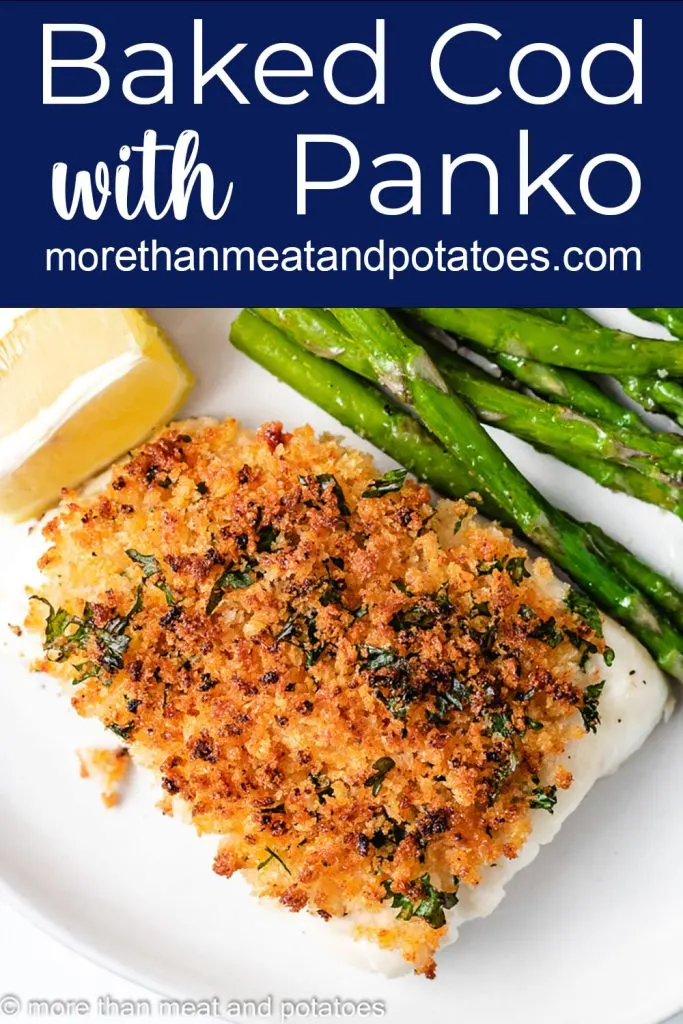 Top down photo of fish with panko topping.