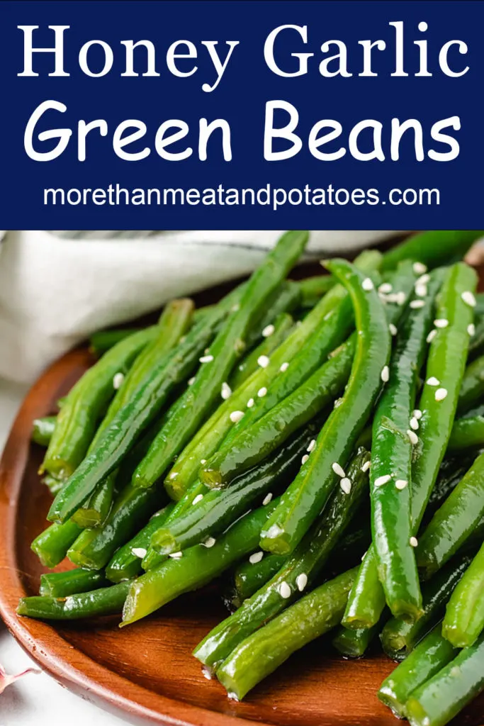 Close up of sautéed green beans.