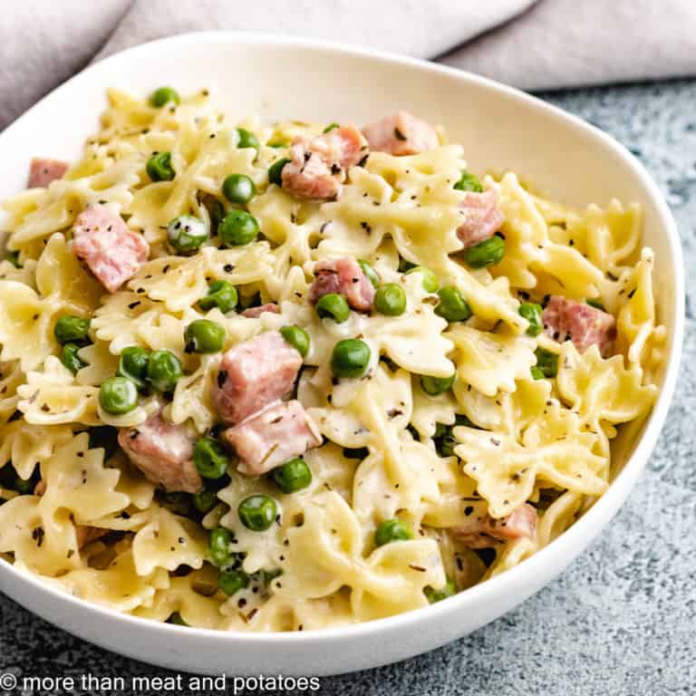 Easy Bow Tie Ham And Peas Pasta