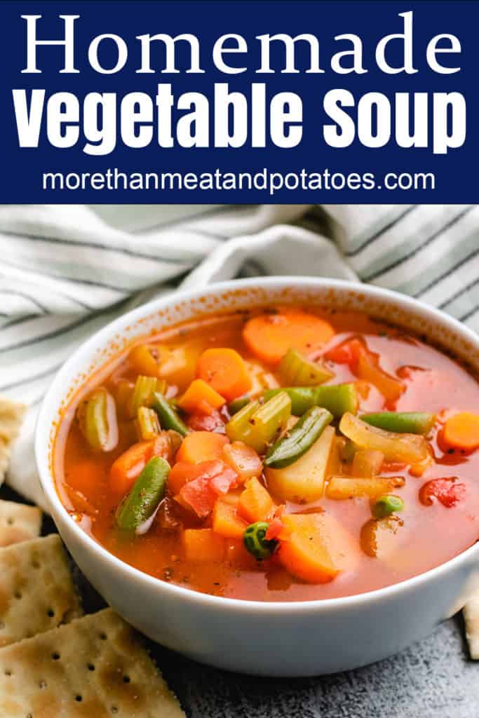 Homemade vegetable soup in a bowl.