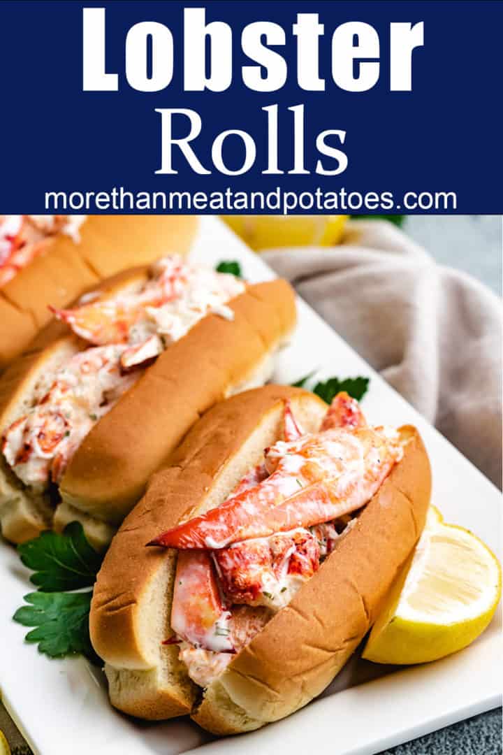 Lobster roll sandwich with fresh lemon.