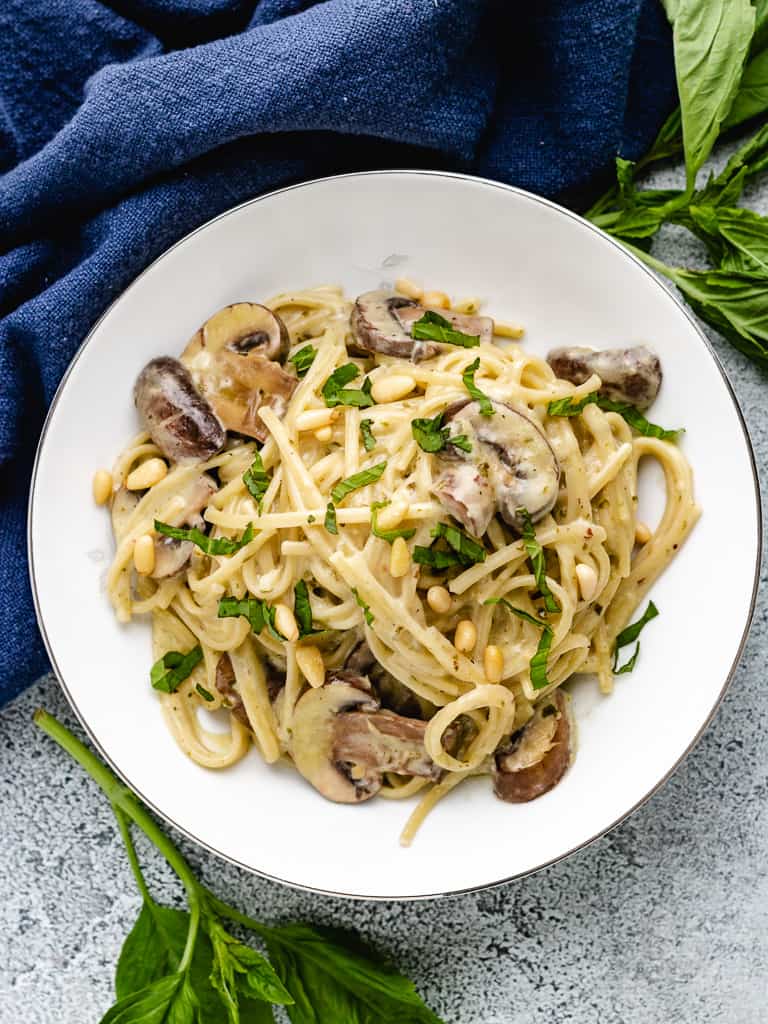 Creamy Mushroom Pesto Pasta - More Than Meat And Potatoes