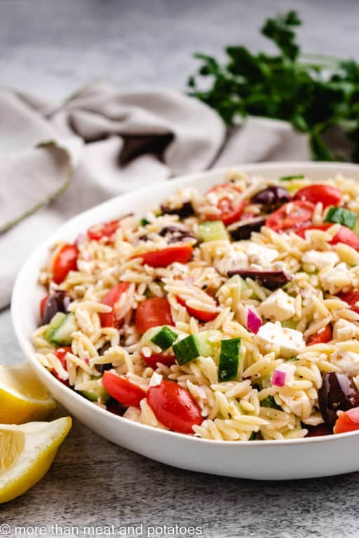 Greek Orzo Salad With Feta More Than Meat And Potatoes