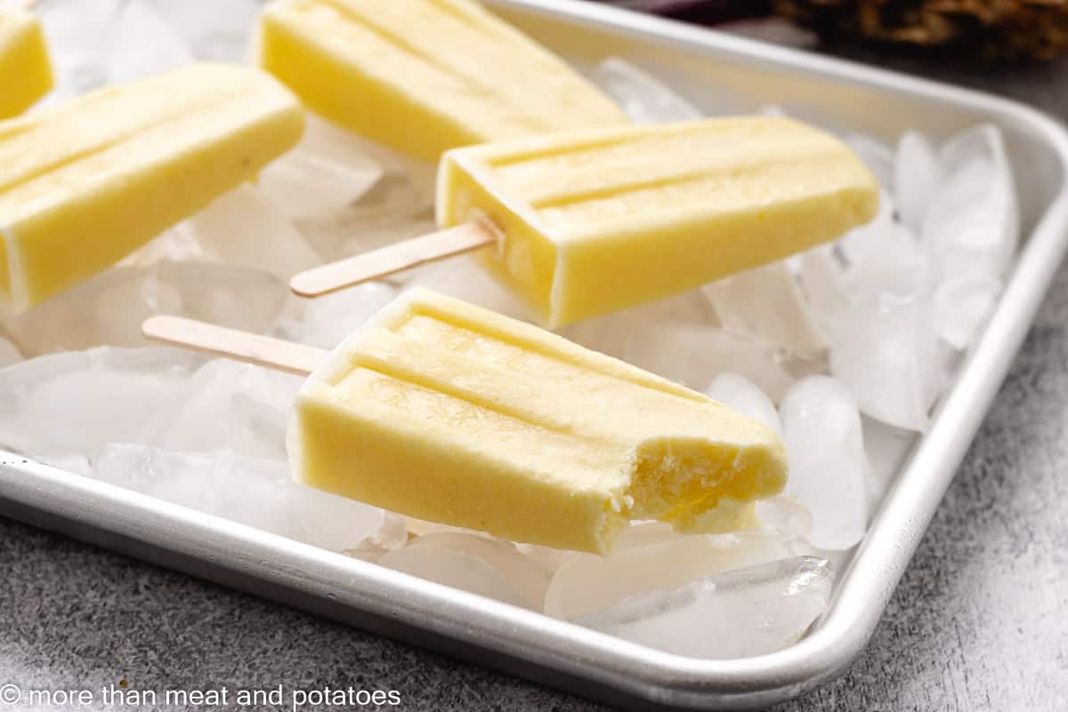 Easy Pineapple Popsicles
