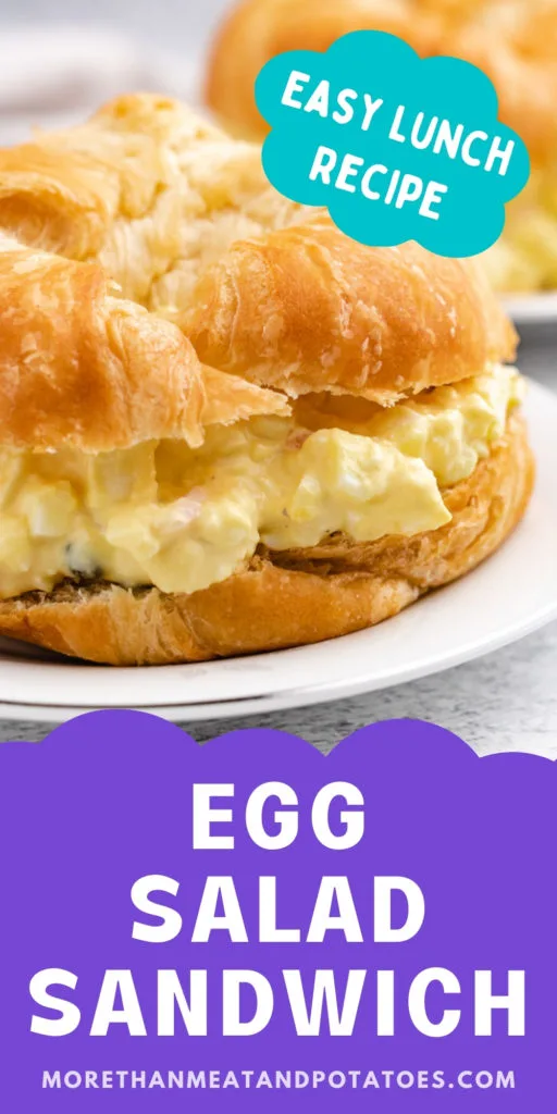 Egg Salad Sandwich on a white plate.