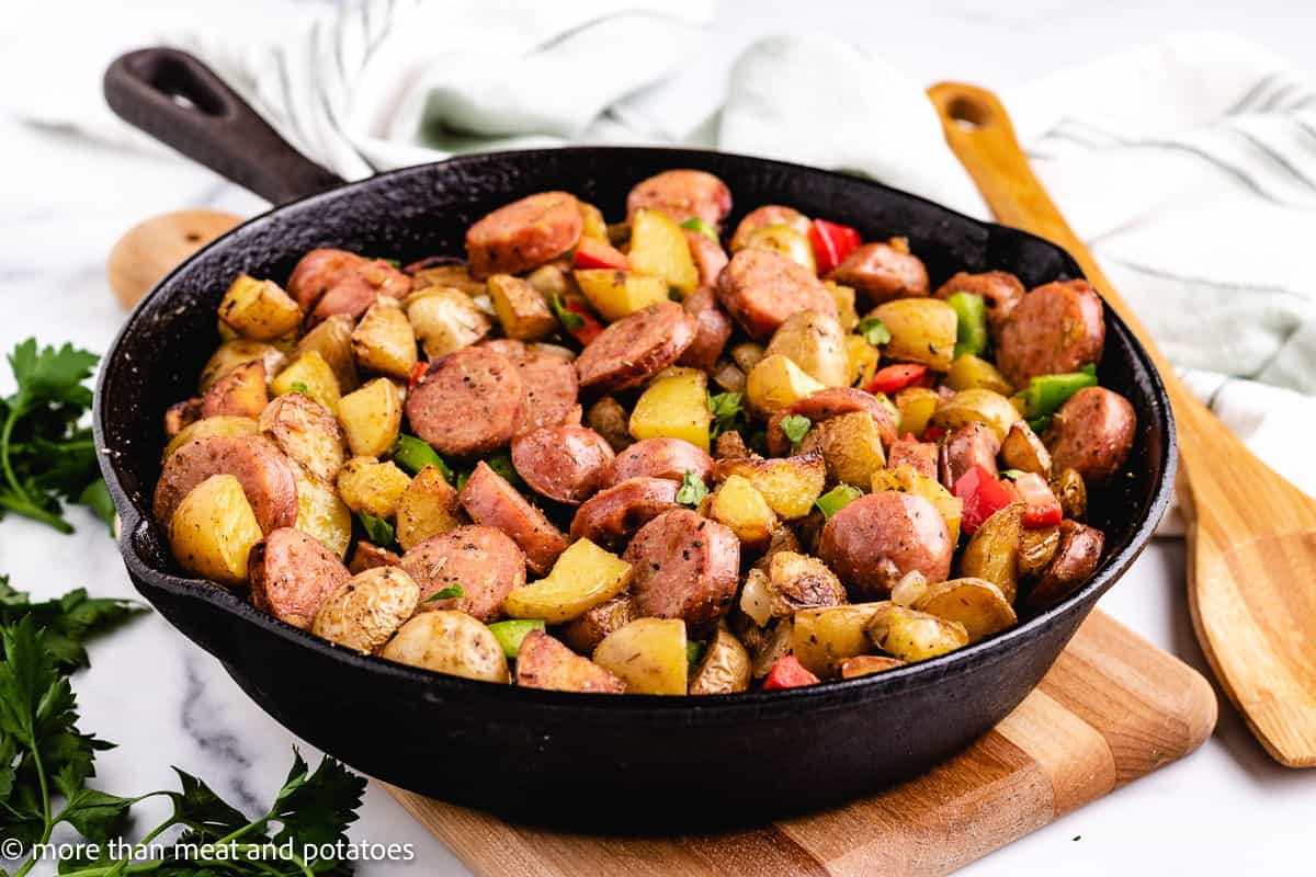 what goes with sausage and potatoes