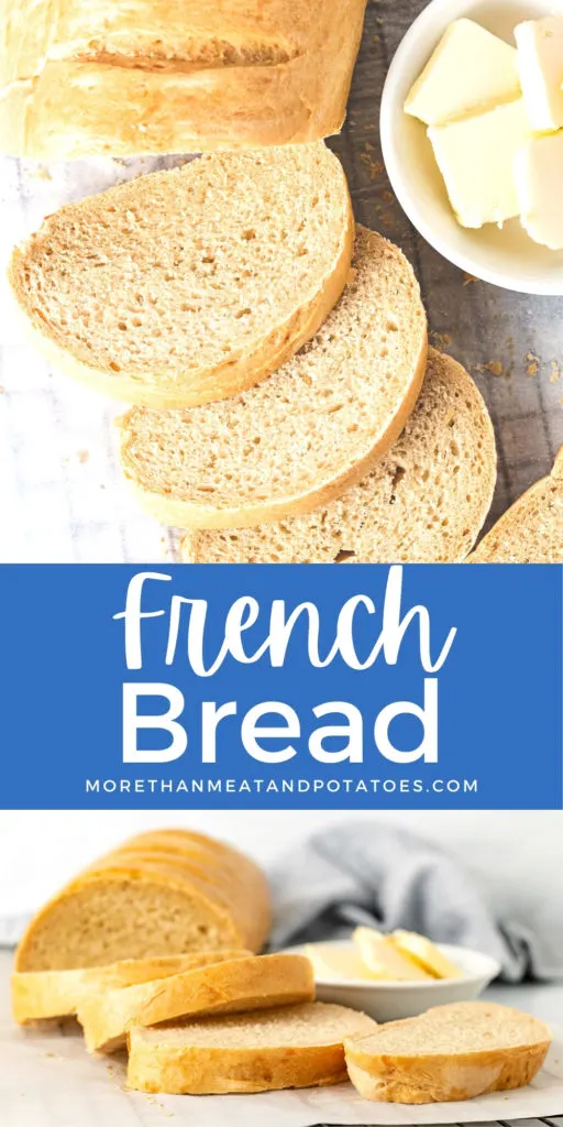 Collage showing to different photos of French bread.