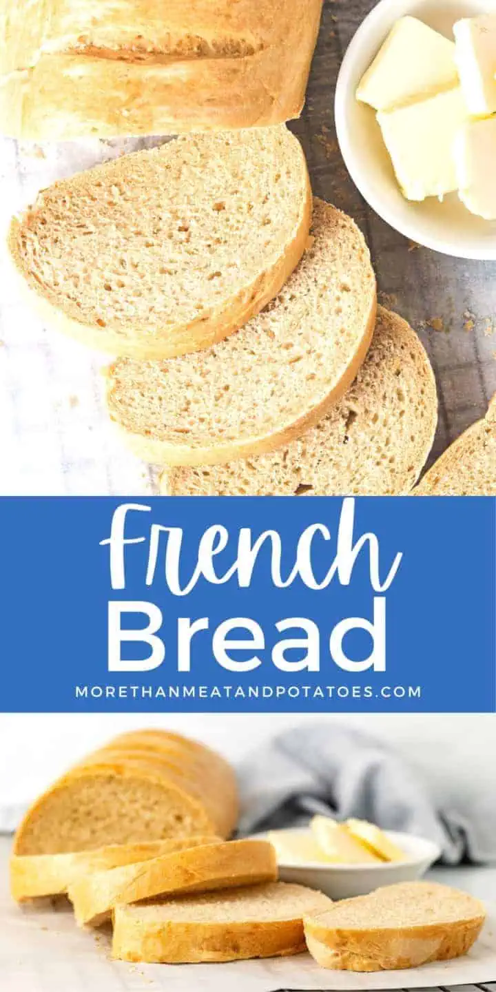 Collage showing to different photos of french bread.