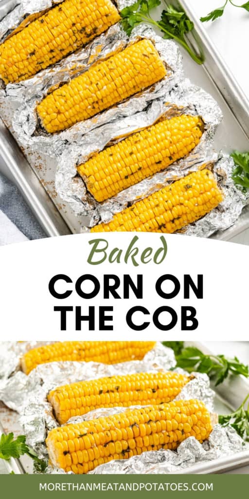 Collage showing two photos of corn on the cob.
