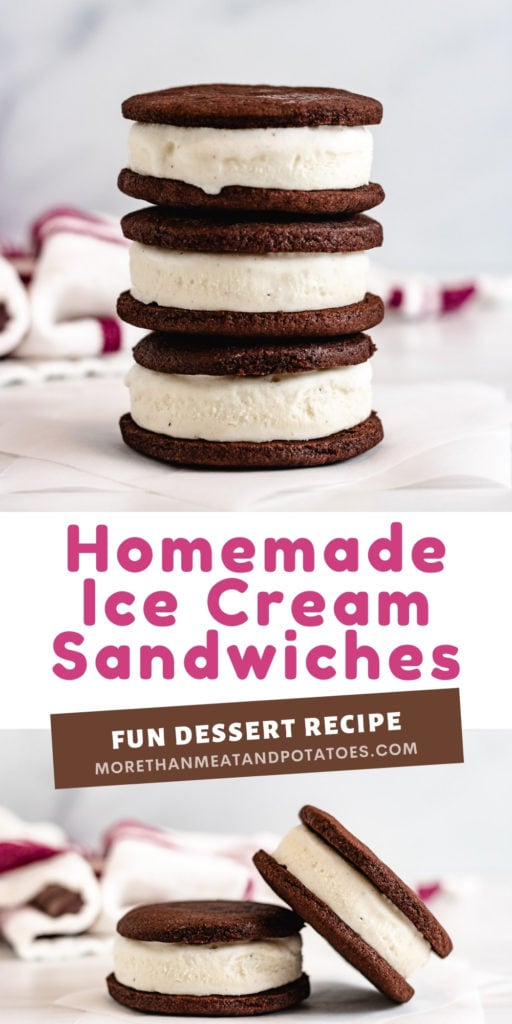 Collage showing two photos of ice cream sandwiches.