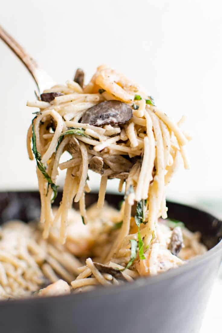 Mushroom Shrimp Pasta
