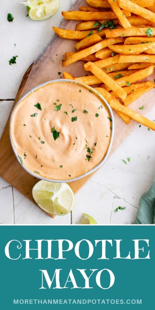 Top down view of chipotle mayo in a bowl.