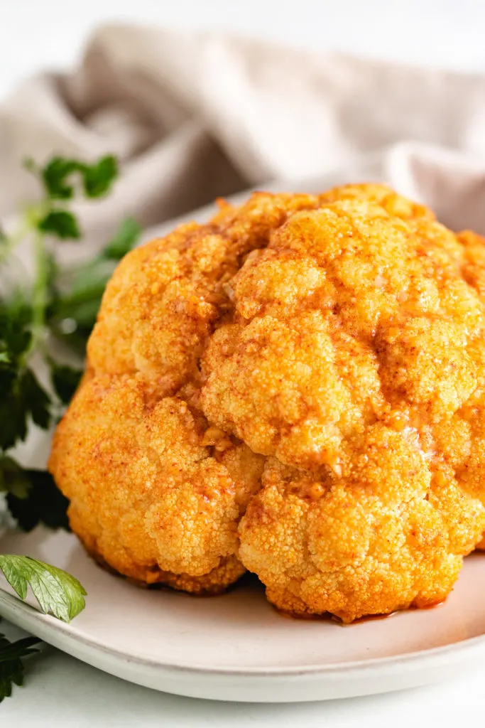 Close up roasted cauliflower.