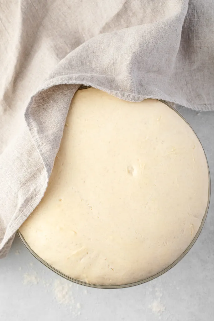 Bread dough doubled in size.