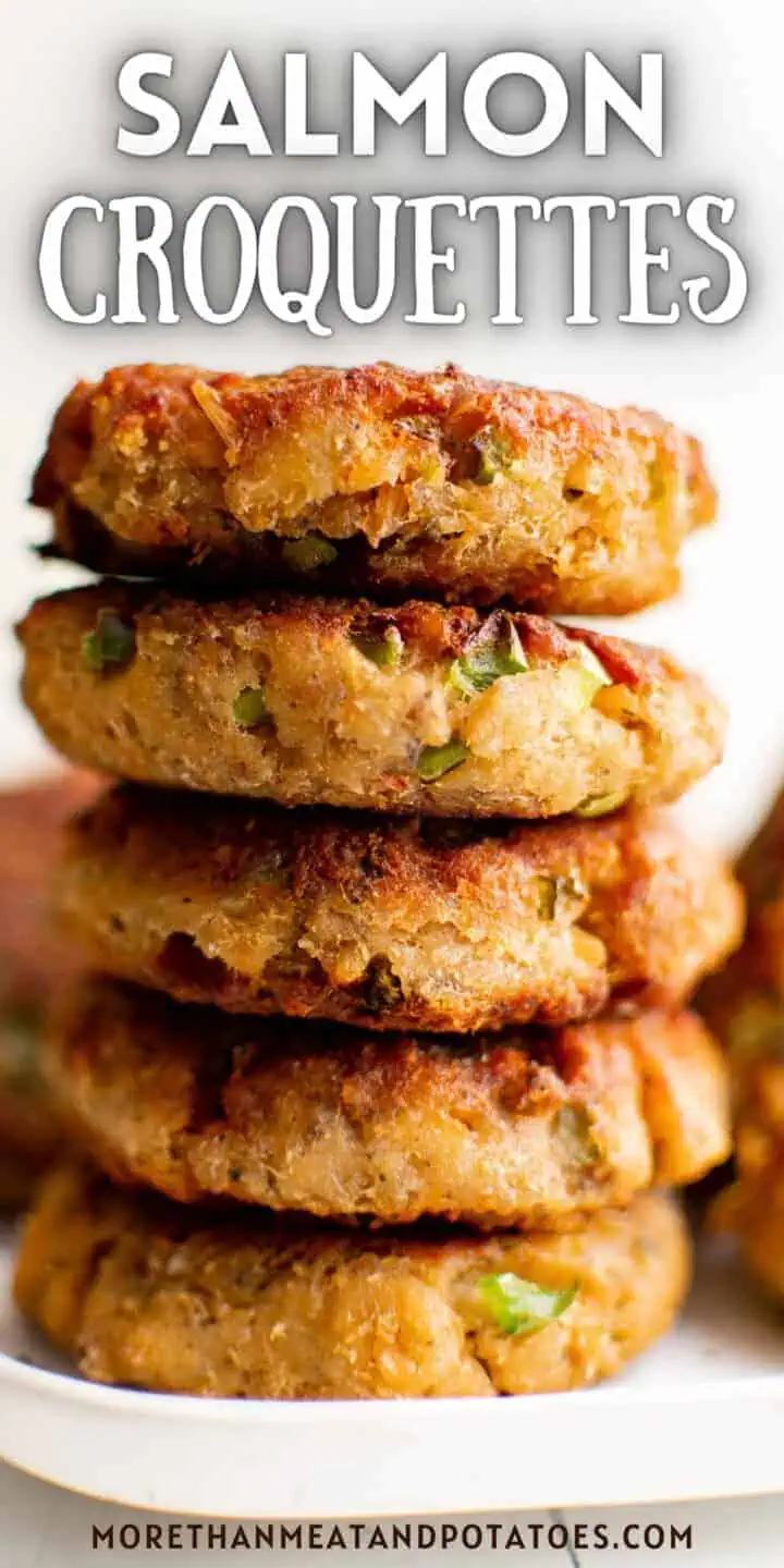 Close up of salmon croquettes.