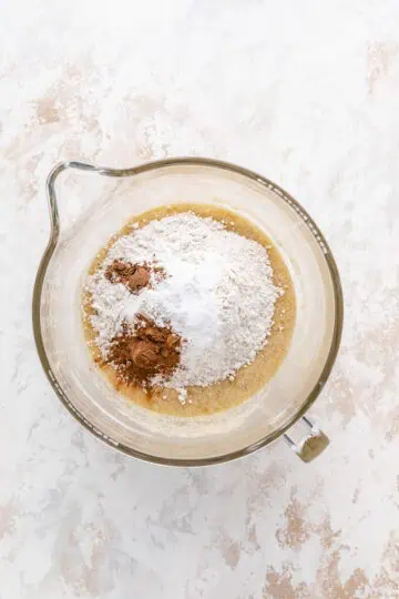 Butter and sugar creamed with flour, baking powder and seasonings.