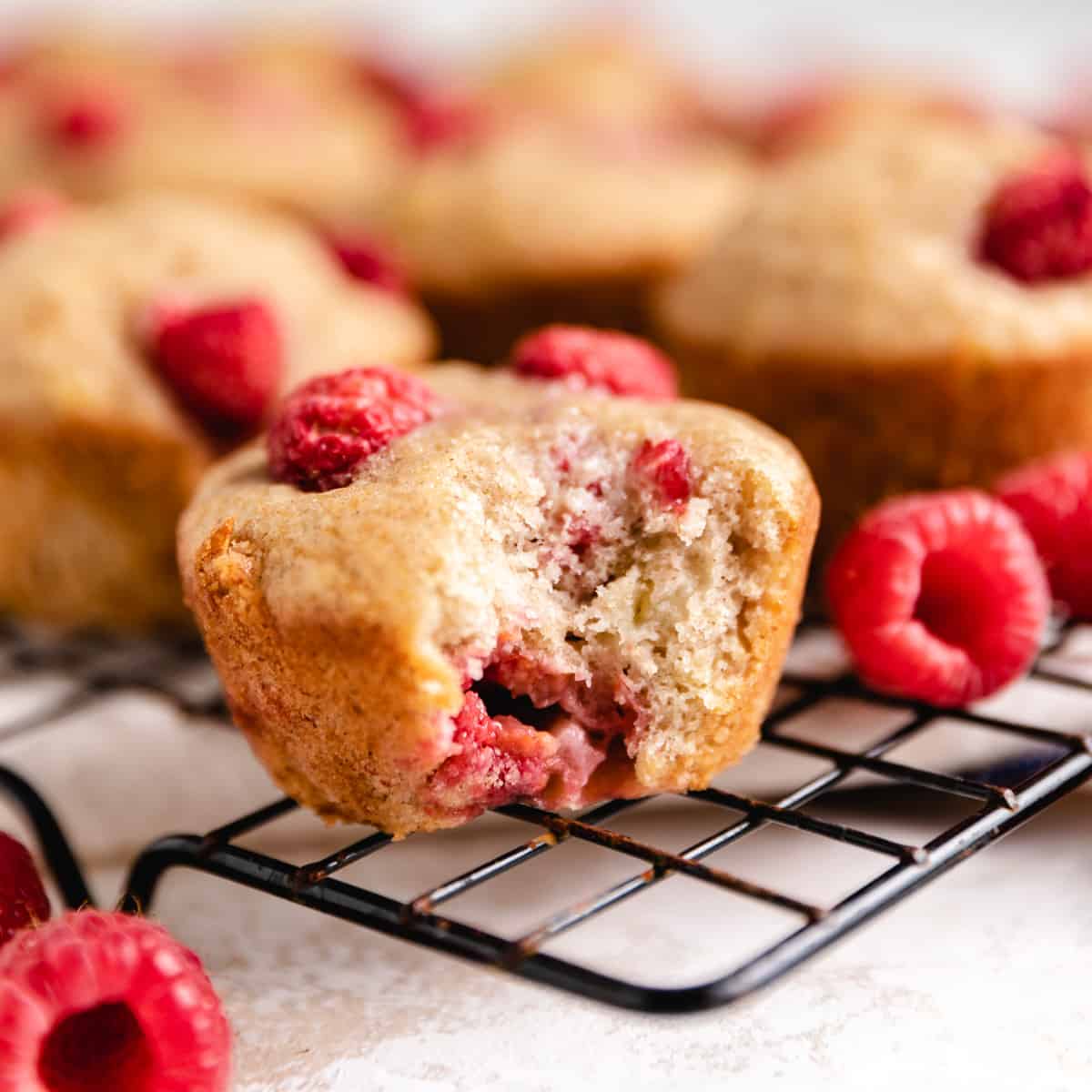 Banana raspberry muffins