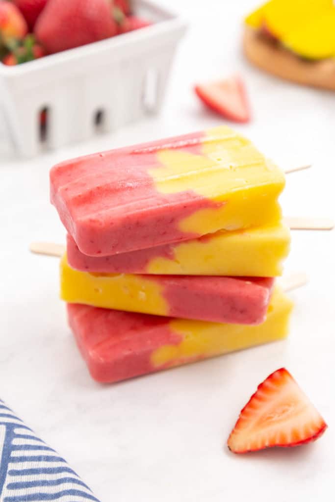 Strawberry Mango Popsicles