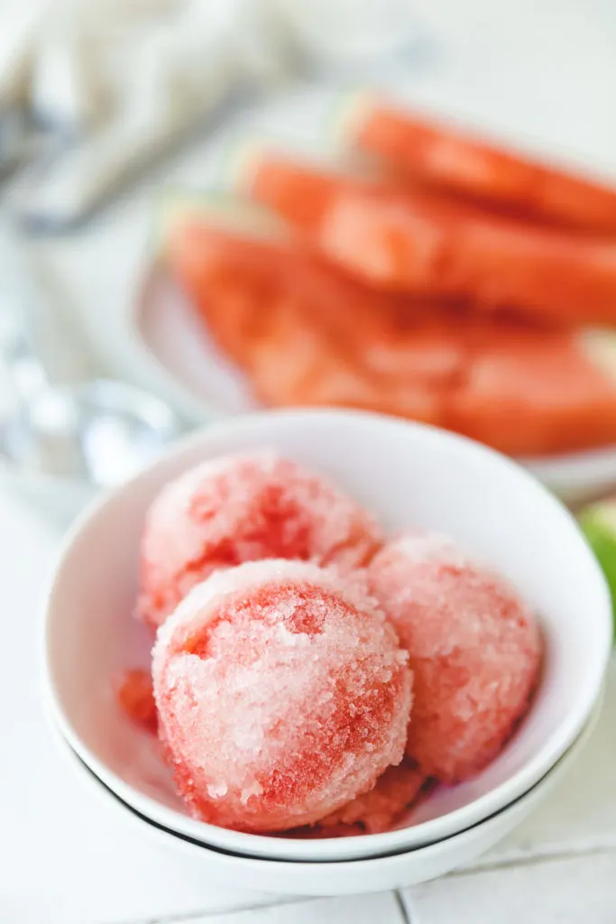 Bowl of fruit sorbet.