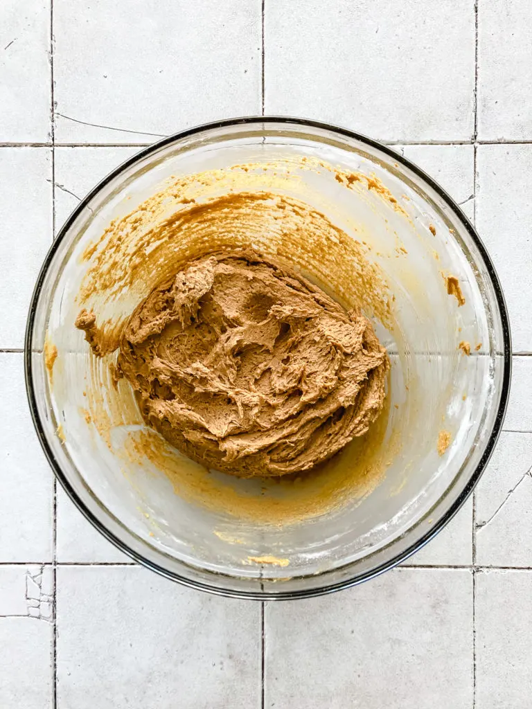 Cookie dough in a bowl.