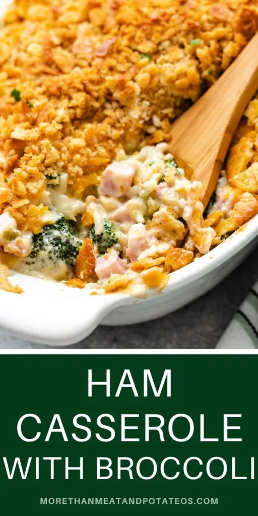 Ham casserole in a dish.