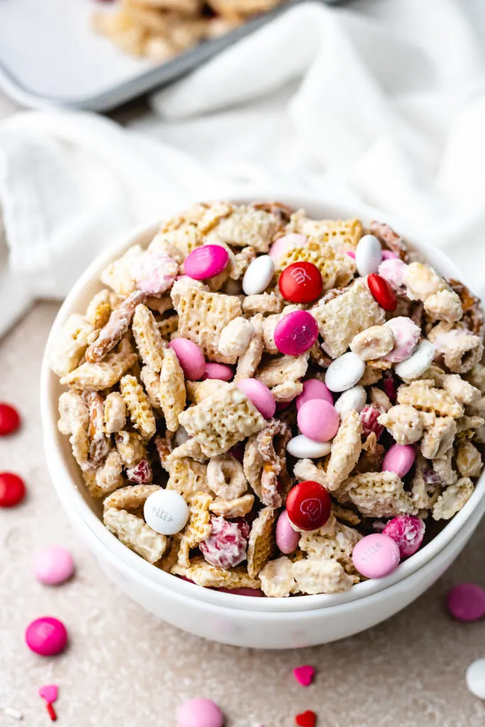 Cereal and candy tossed in white candy melts.