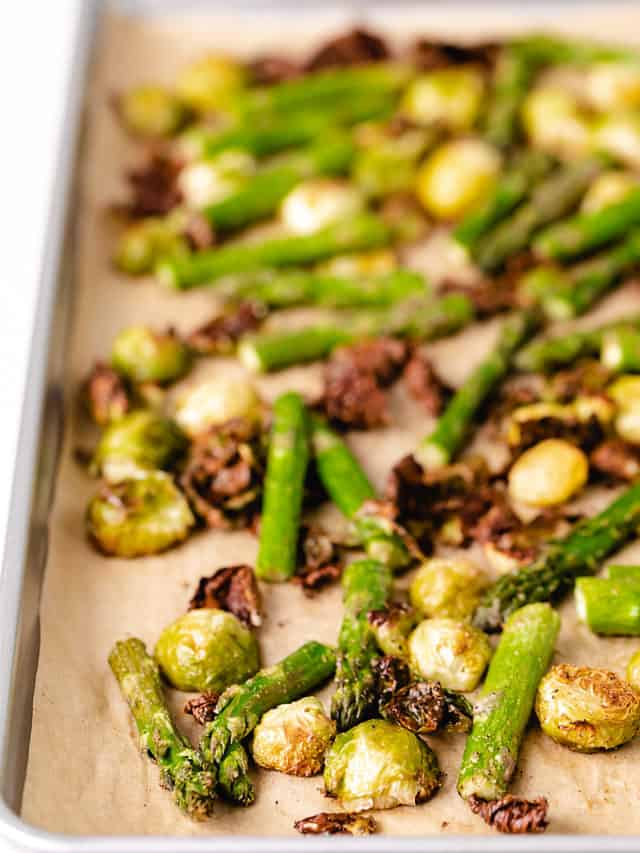 Roasted Asparagus and Brussels Sprouts