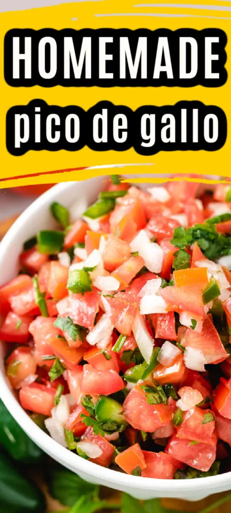 Close up view of tomato salsa recipe.