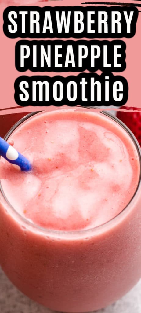 Close up view of a smoothie in a glass.
