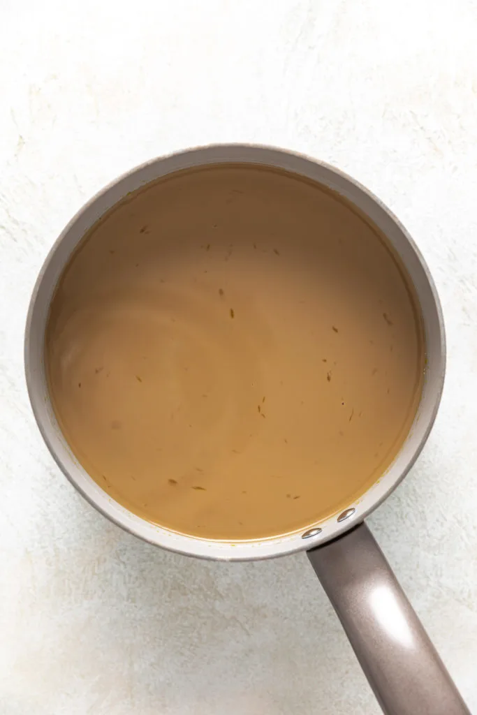 Custard ice cream base in a pan.