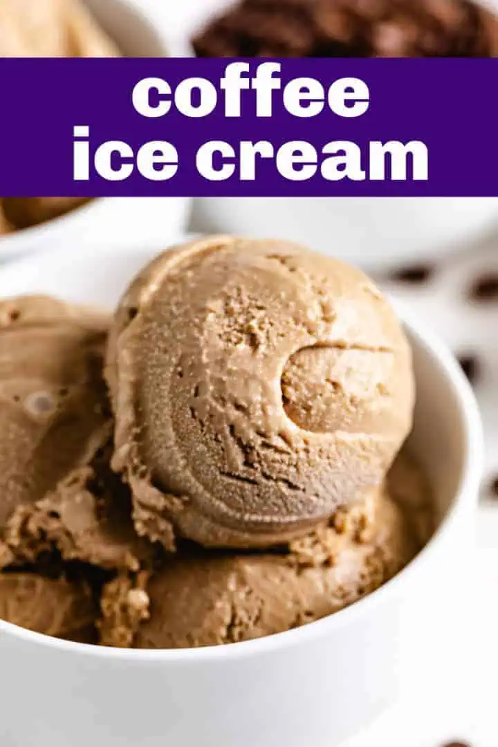 Close up view of ice cream in a bowl.