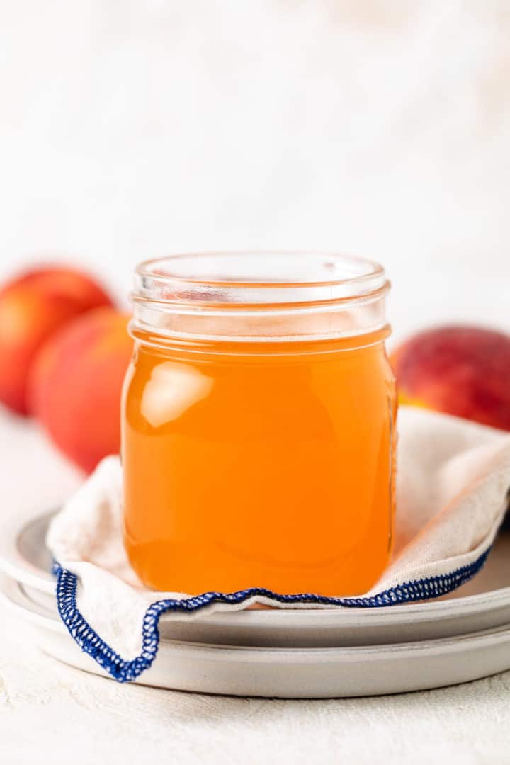 Peach Simple Syrup Recipe with Fresh Peaches