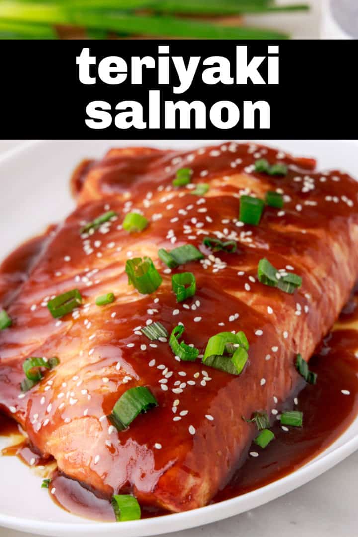 Salmon steak on a white plate.