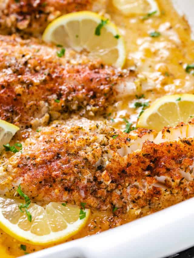 Baked Flounder Recipe with Lemon Garlic Butter