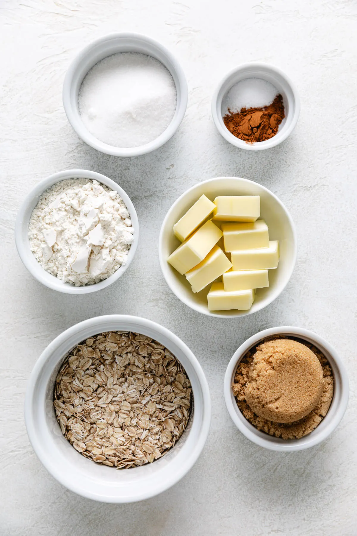 Ingredients needed for crumble topping.