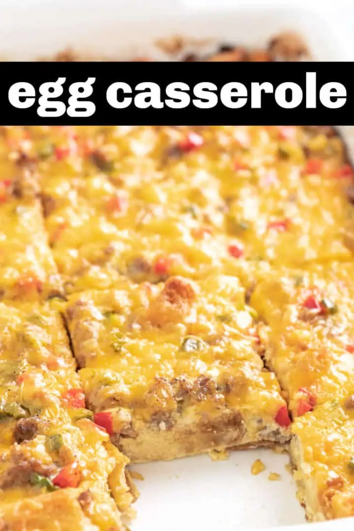 Sliced casserole with cheese.