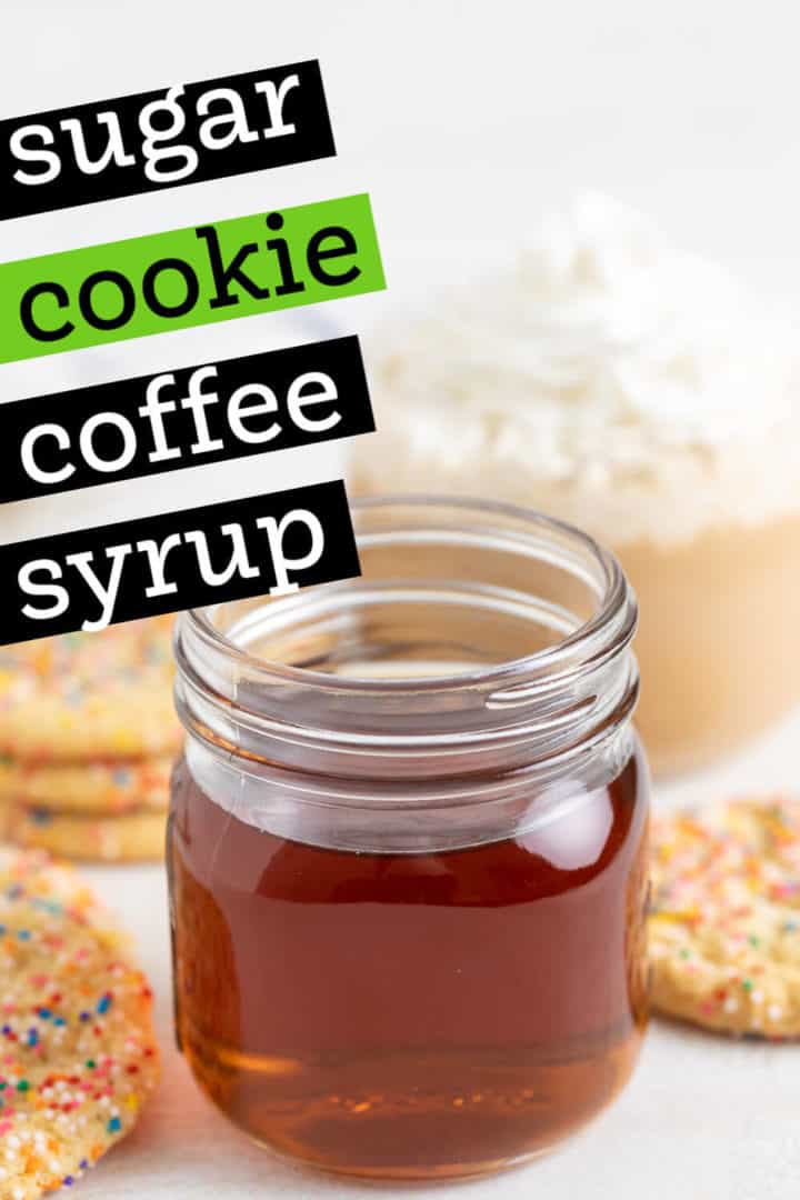 Copycat simple syrup recipe next to cookies.
