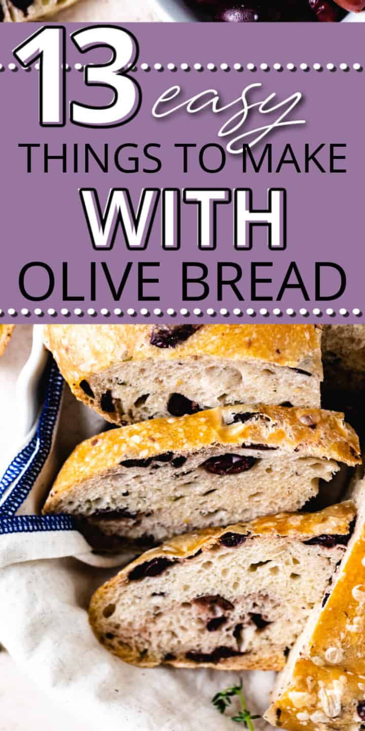 Olive bread in a basket.