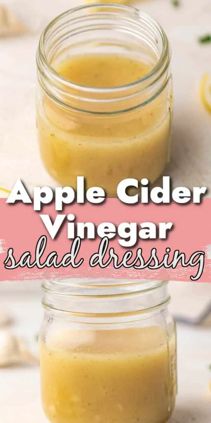 Two pictures of salad dressing in a collage.