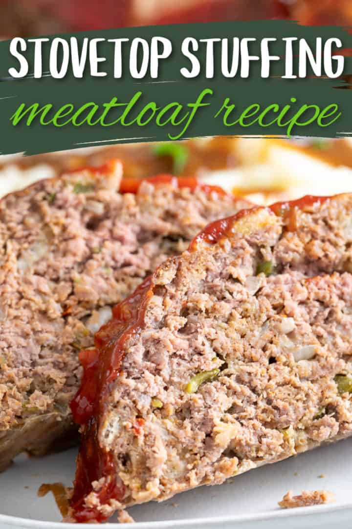 Side view of meatloaf on a plate.