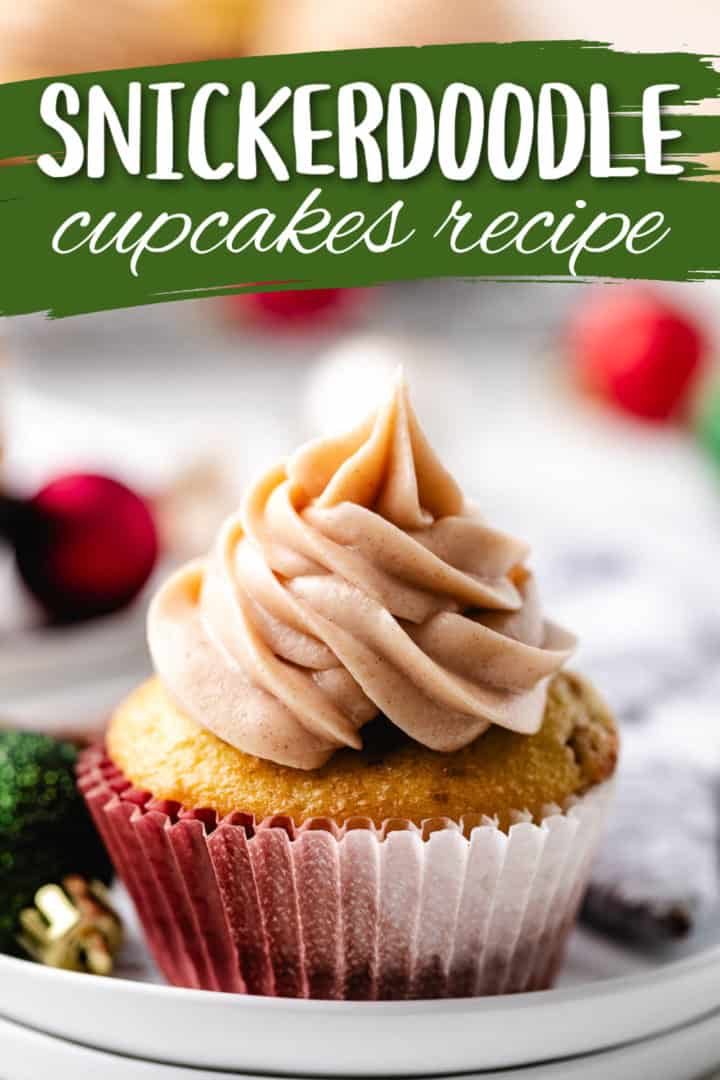 Festive holiday cupcake with cinnamon cream cheese frosting.